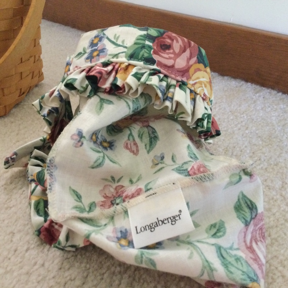 💝VINTAGE💯❤️LONGABERGER BASKET, LINED & HANDLE🎉🎉🎉GARDEN SPLENDOR LINING🎉 - Picture 12 of 12